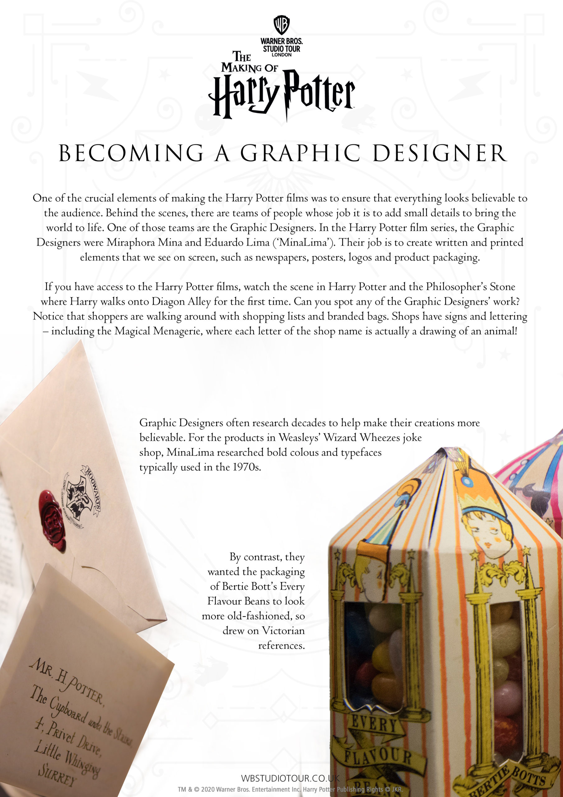Graphic Design activity worksheets page 1 - Studio Tour at Home